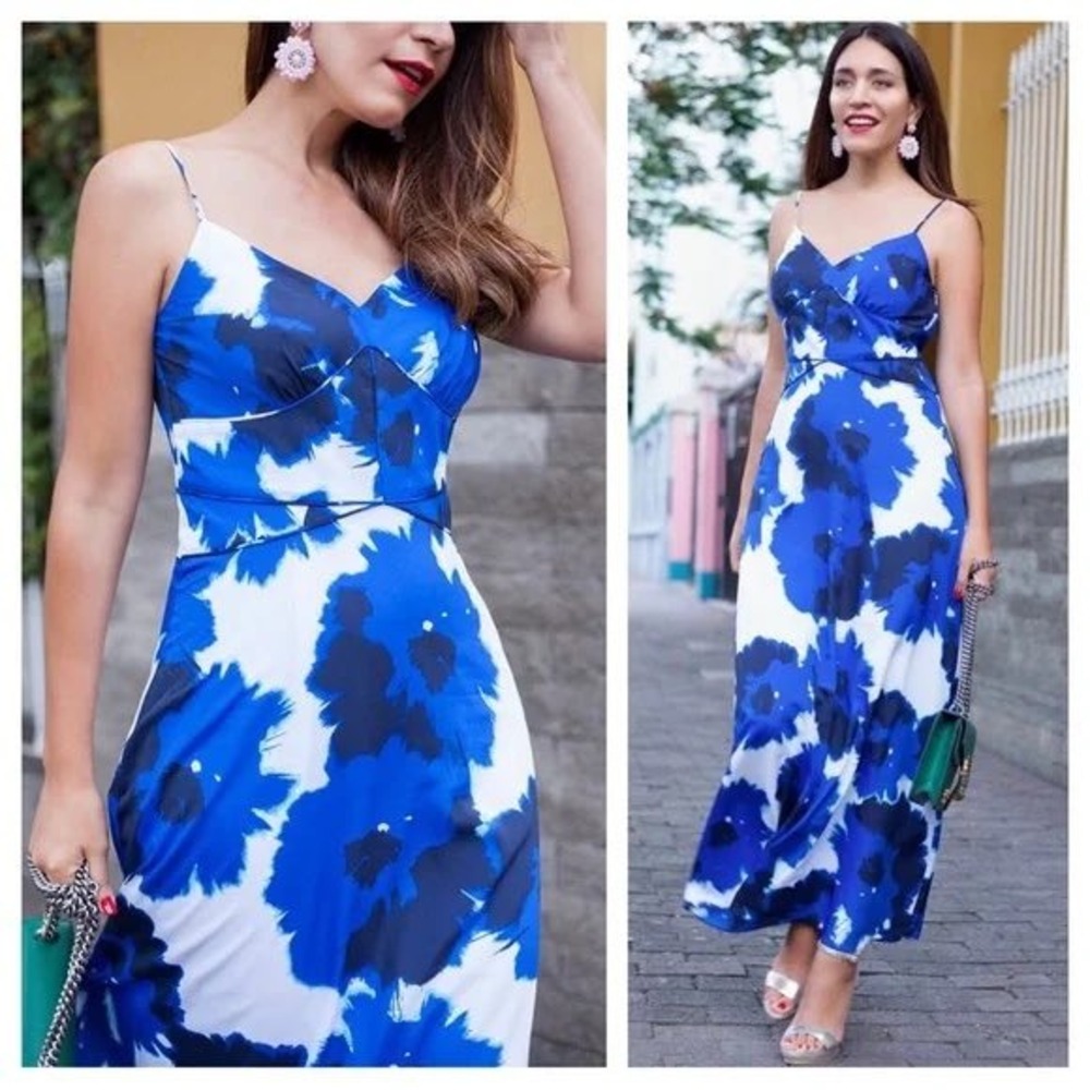 BANANA REPUBLIC Blue & White Floral Maxi Dress NWT | Size 14